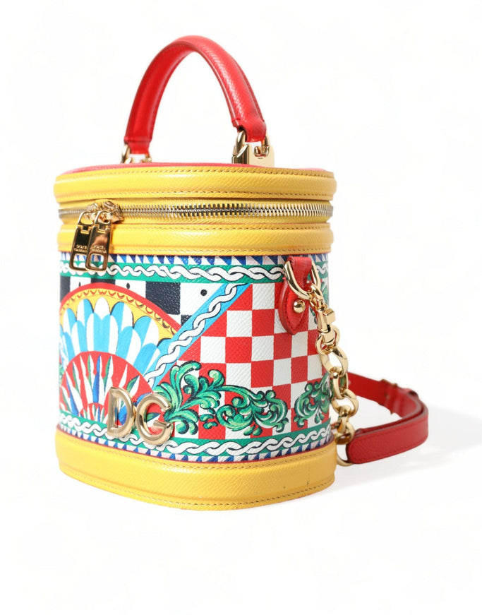 Dolce & Gabbana Multicolor Leather Sicilian Carretto DG Girls Bucket Bag - Ellie Belle