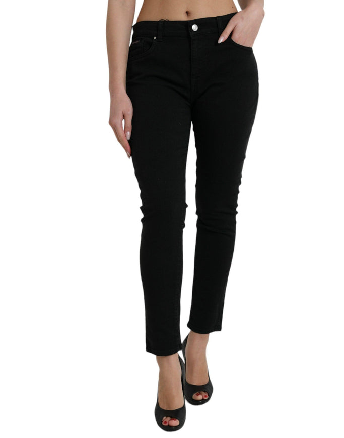 Dolce & Gabbana Black Cotton Stretch Denim Skinny Jeans - Ellie Belle