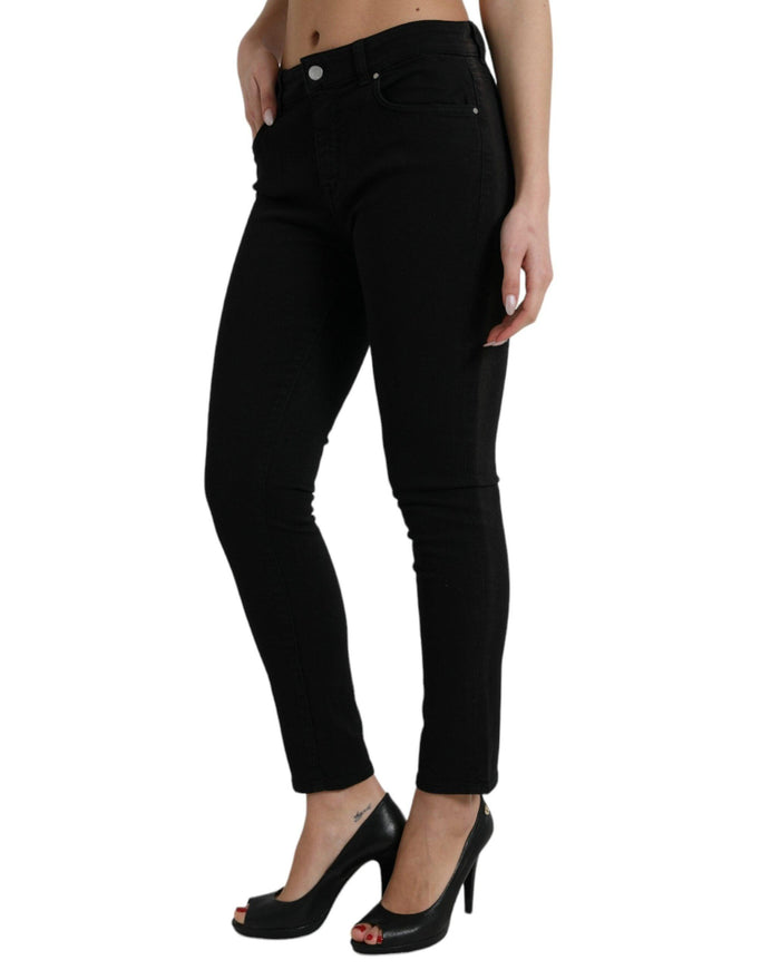 Dolce & Gabbana Black Cotton Stretch Denim Skinny Jeans - Ellie Belle