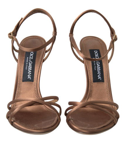 Dolce & Gabbana Brown Ankle Strap Stiletto Heels Sandals Shoes - Ellie Belle