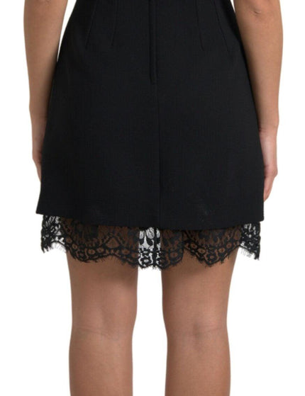 Dolce & Gabbana Black Lace Sheath A-line Mini SARTORIA Dress - Ellie Belle