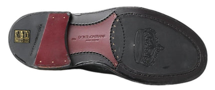 Dolce & Gabbana Black Leather Oxford Wingtip Formal Derby Shoes - Ellie Belle