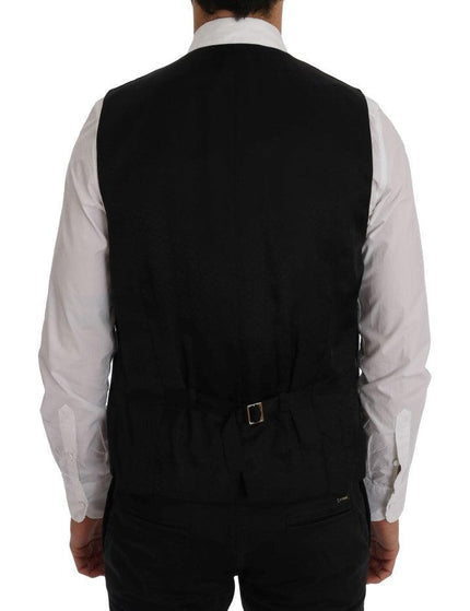Dolce & Gabbana Black STAFF Wool Stretch Vest - Ellie Belle