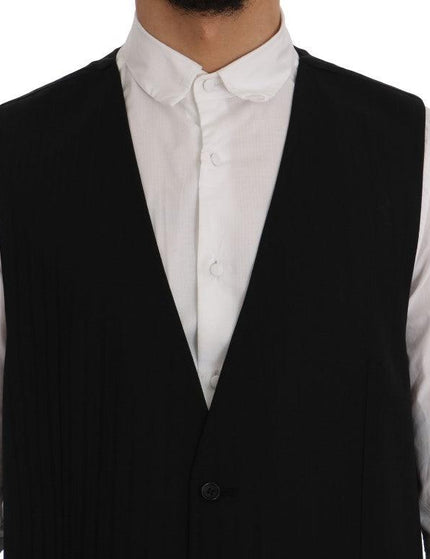 Dolce & Gabbana Black STAFF Wool Stretch Vest - Ellie Belle