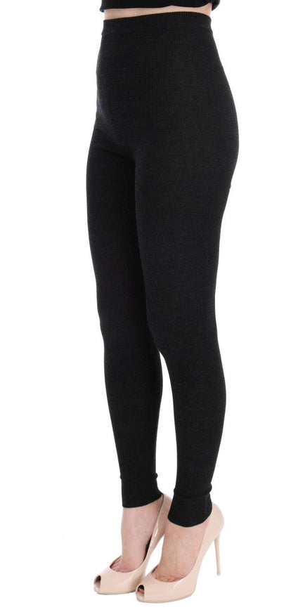 Dolce & Gabbana Gray Wool Stretch Tights