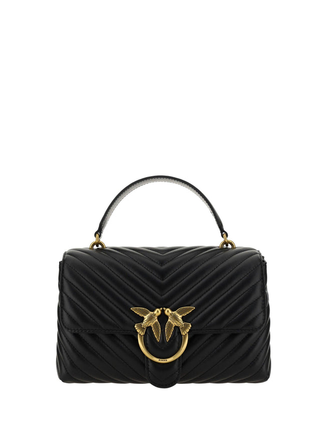 PINKO Black Calf Leather Love Lady Handbag - Ellie Belle