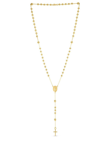 14K Yellow Gold Rosary Necklace - Ellie Belle