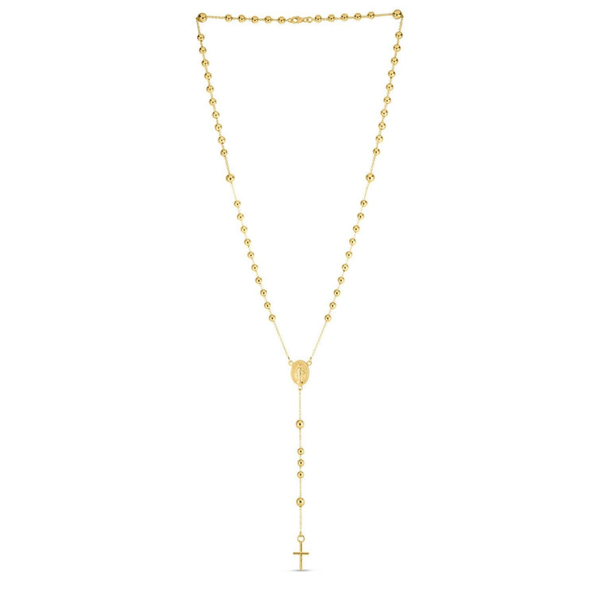 14K Yellow Gold Rosary Necklace - Ellie Belle