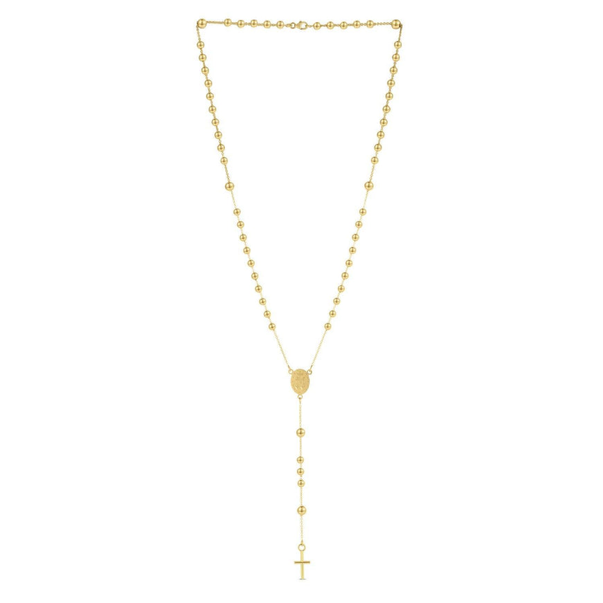 14K Yellow Gold Rosary Necklace - Ellie Belle