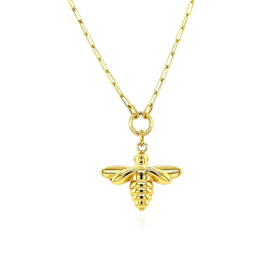 14K Yellow Gold Bee Necklace - Ellie Belle