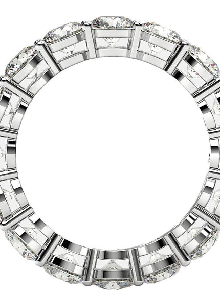 Round Cut Lab Grown Diamond Eternity Ring in 14k White Gold (4 cttw FG/VS2) - Ellie Belle
