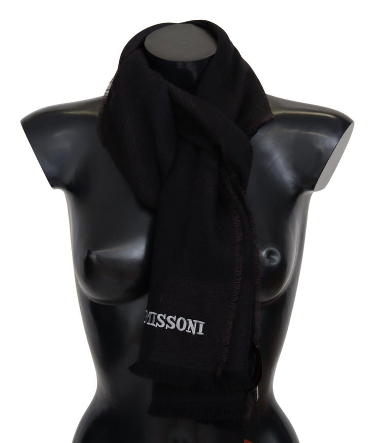 Missoni Black 100% Wool Unisex Neck Wrap Scarf - Ellie Belle