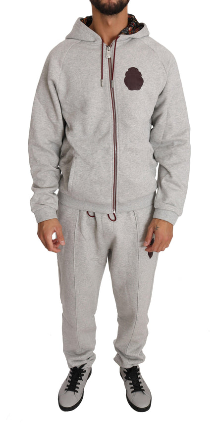 Billionaire Italian Couture Gray Cotton Sweater Pants Tracksuit - Ellie Belle