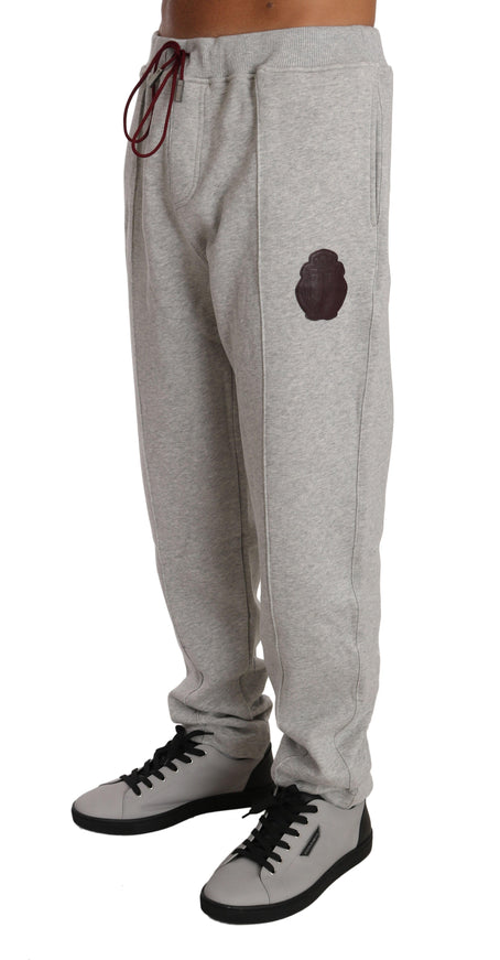 Billionaire Italian Couture Gray Cotton Sweater Pants Tracksuit - Ellie Belle