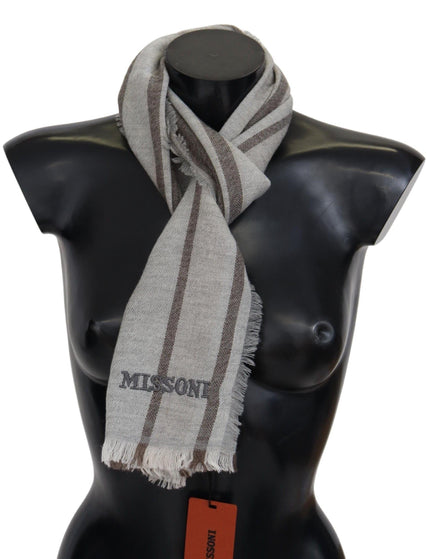 Missoni Multicolor Striped Wool Unisex Neck Wrap Scarf - Ellie Belle
