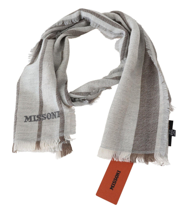 Missoni Multicolor Striped Wool Unisex Neck Wrap Scarf - Ellie Belle