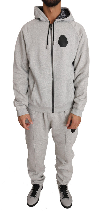 Billionaire Italian Couture Gray Cotton Sweater Pants Tracksuit - Ellie Belle