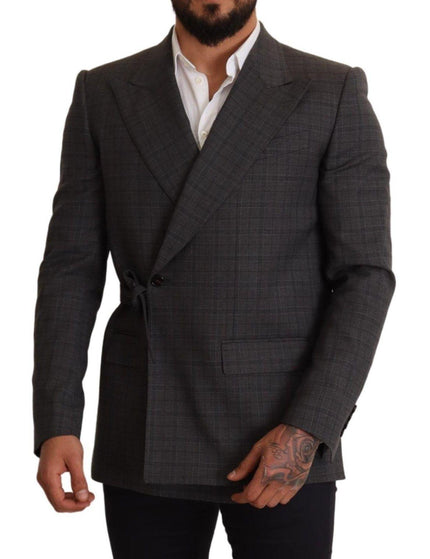 Dolce & Gabbana Gray Check Wool Slim Fit Blazer Jacket - Ellie Belle