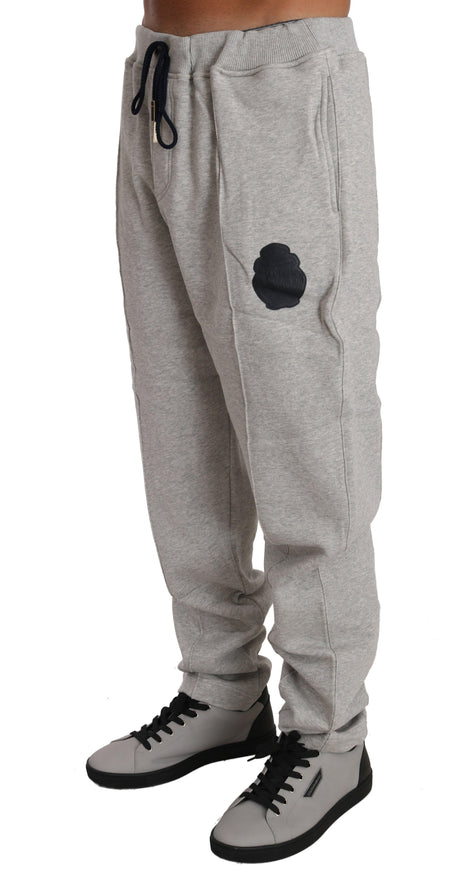 Billionaire Italian Couture Gray Cotton Sweater Pants Tracksuit - Ellie Belle