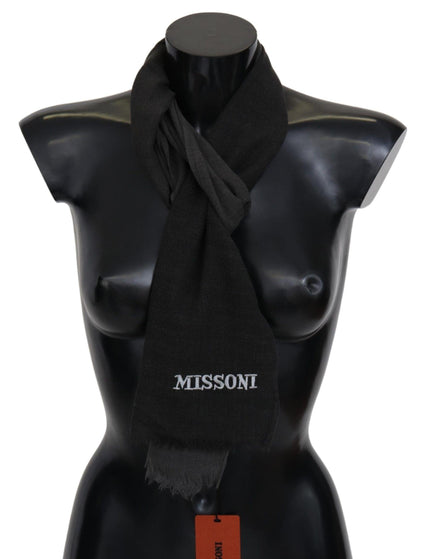 Missoni Black 100% Wool Unisex Neck Wrap Scarf - Ellie Belle
