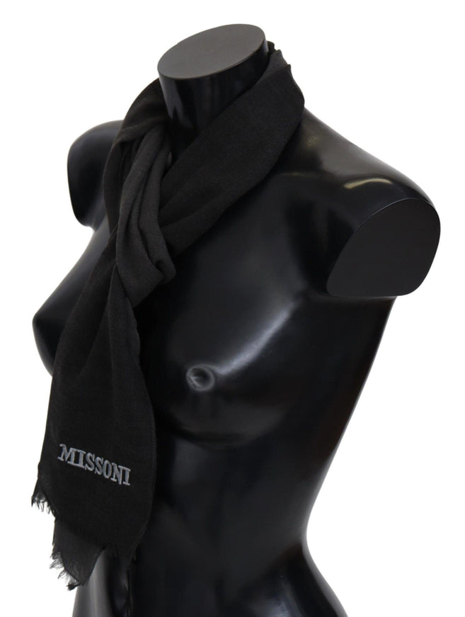 Missoni Black 100% Wool Unisex Neck Wrap Scarf - Ellie Belle