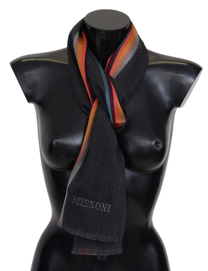 Missoni Multicolor Striped Wool Unisex Neck Wrap Scarf - Ellie Belle