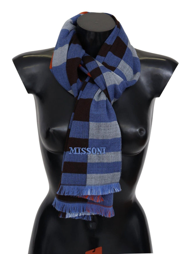 Missoni Multicolor Check Wool Unisex Neck Wrap Scarf - Ellie Belle