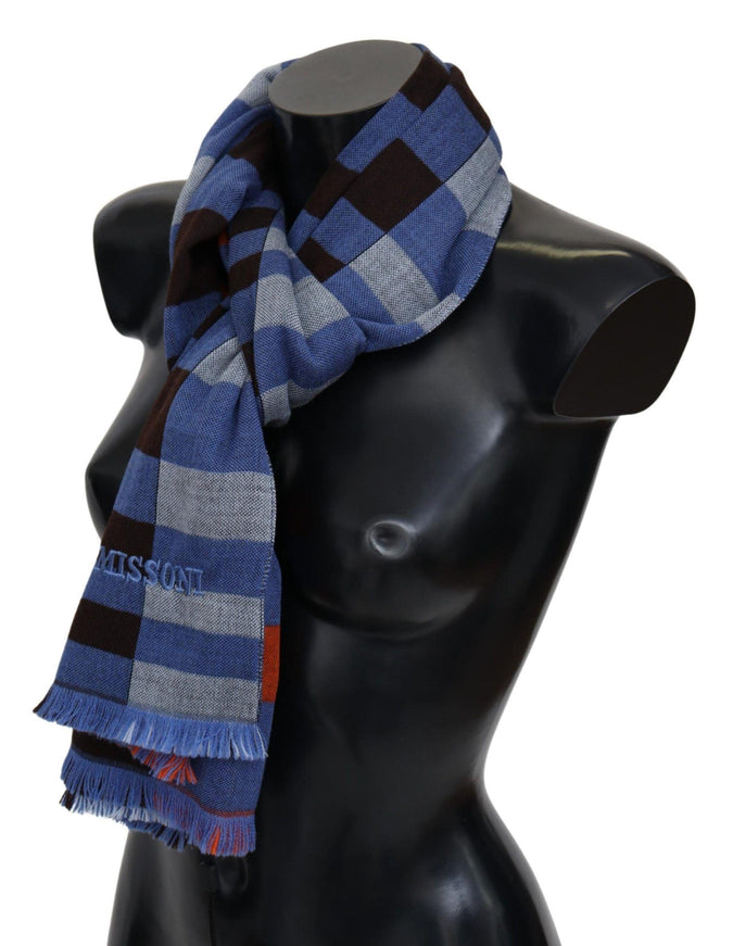 Missoni Multicolor Check Wool Unisex Neck Wrap Scarf - Ellie Belle