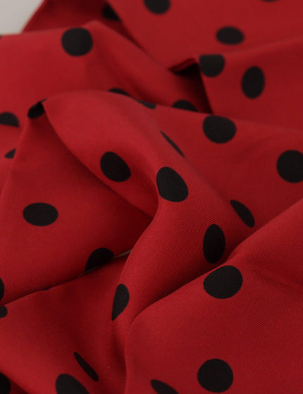 Dolce & Gabbana Red Polka Dot Silk Shawl Neck Wrap Scarf - Ellie Belle