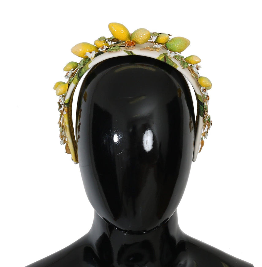 Dolce & Gabbana Yellow Lemons Sicily Crystal Diadem Tiara Headband - Ellie Belle