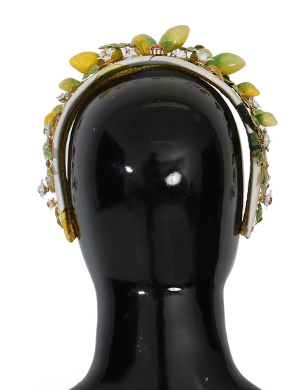 Dolce & Gabbana Yellow Lemons Sicily Crystal Diadem Tiara Headband