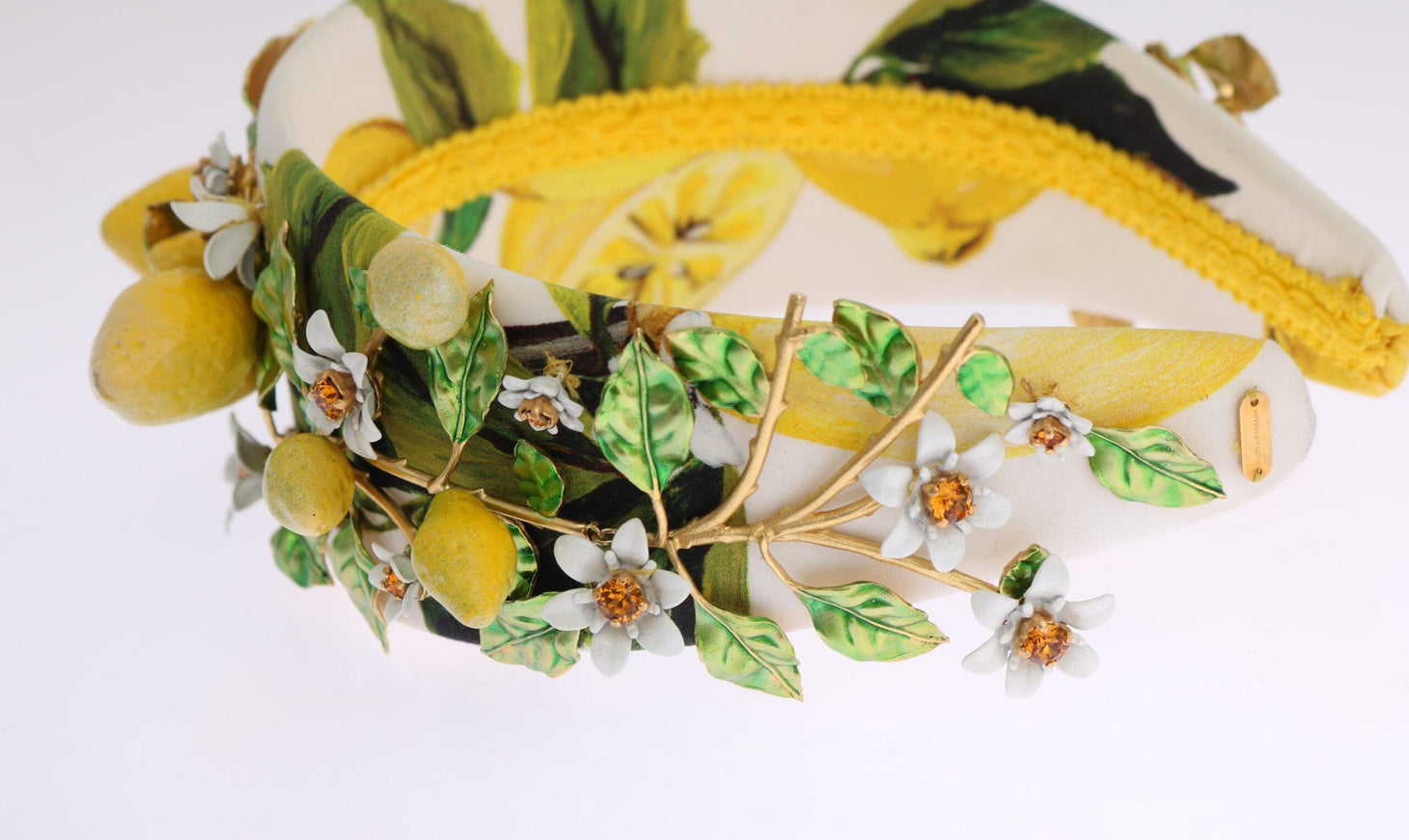 Dolce & Gabbana Yellow Lemons Sicily Crystal Diadem Tiara Headband - Ellie Belle