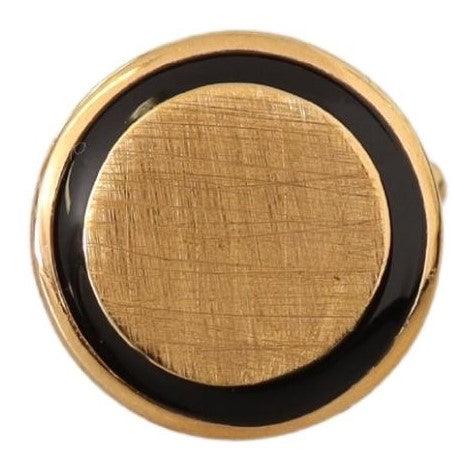 Dolce & Gabbana Gold Plated Brass Round Pin Men Cufflinks - Ellie Belle