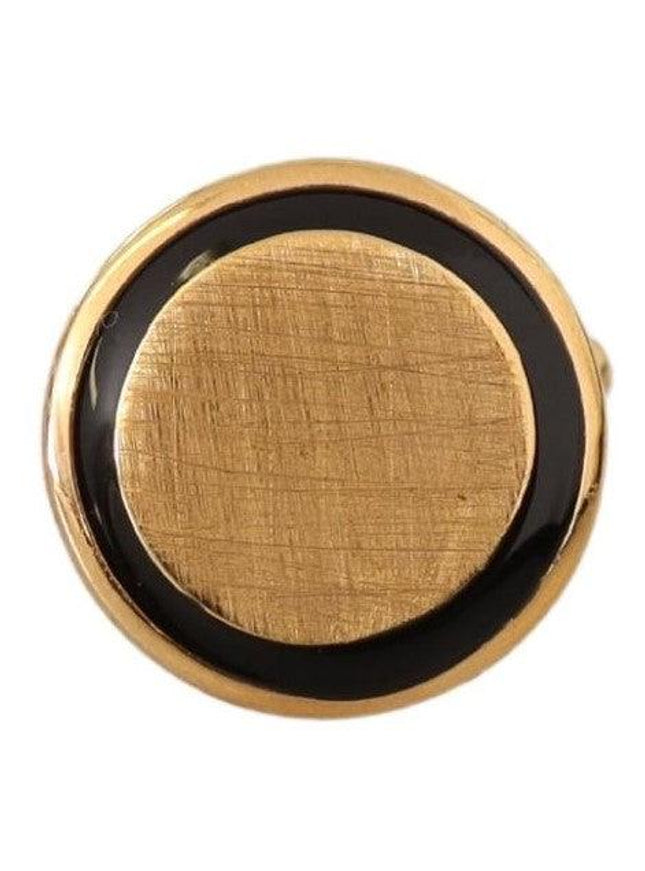 Dolce & Gabbana Gold Plated Brass Round Pin Men Cufflinks - Ellie Belle