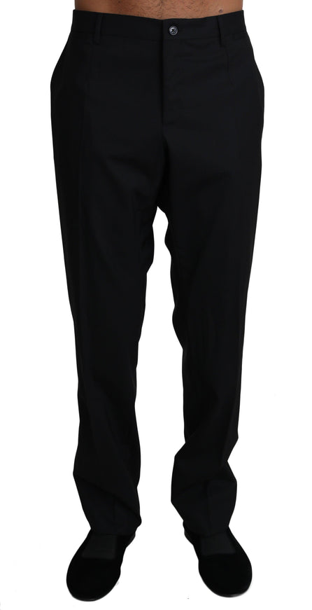 Dolce & Gabbana Black Wool Stretch Dress Trousers Pants - Ellie Belle