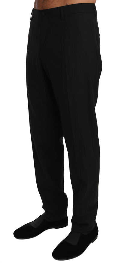 Dolce & Gabbana Black Wool Stretch Dress Trousers Pants - Ellie Belle