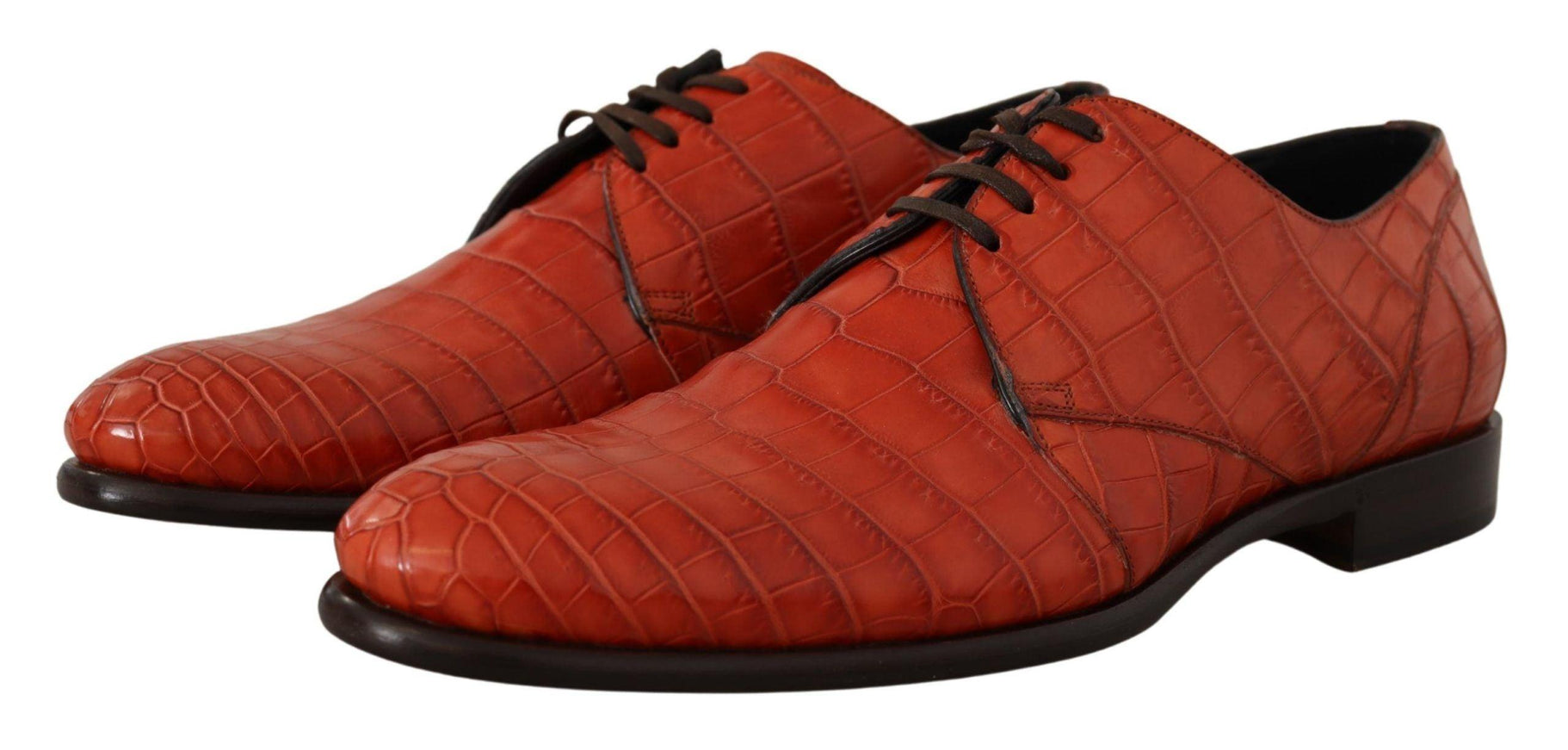 Dolce & Gabbana Orange Exotic Leather Dress Derby Shoes - Ellie Belle