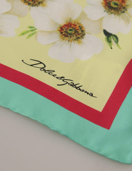 Dolce & Gabbana Multicolor Silk Floral Print Square Wrap Scarf