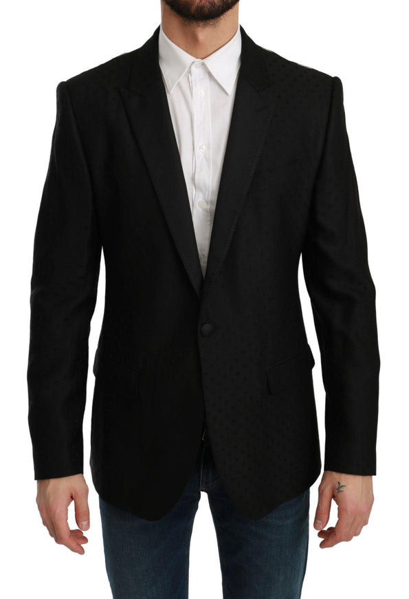 Dolce & Gabbana Black Slim Fit Coat Jacket MARTINI Blazer - Ellie Belle