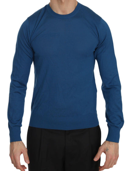 Dolce & Gabbana Blue Cashmere Crewneck Pullover Sweater - Ellie Belle