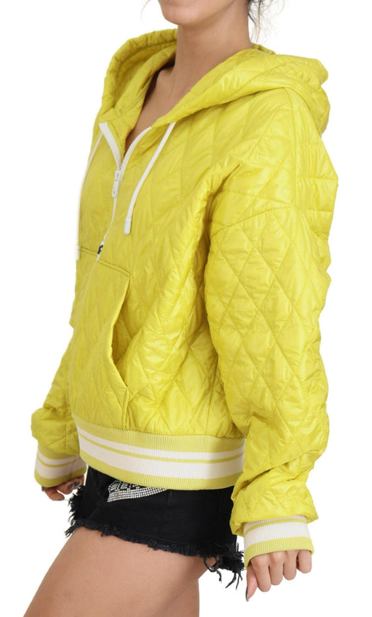 Dolce & Gabbana Yellow Nylon Quilted Hooded Pullover Jacket - Ellie Belle