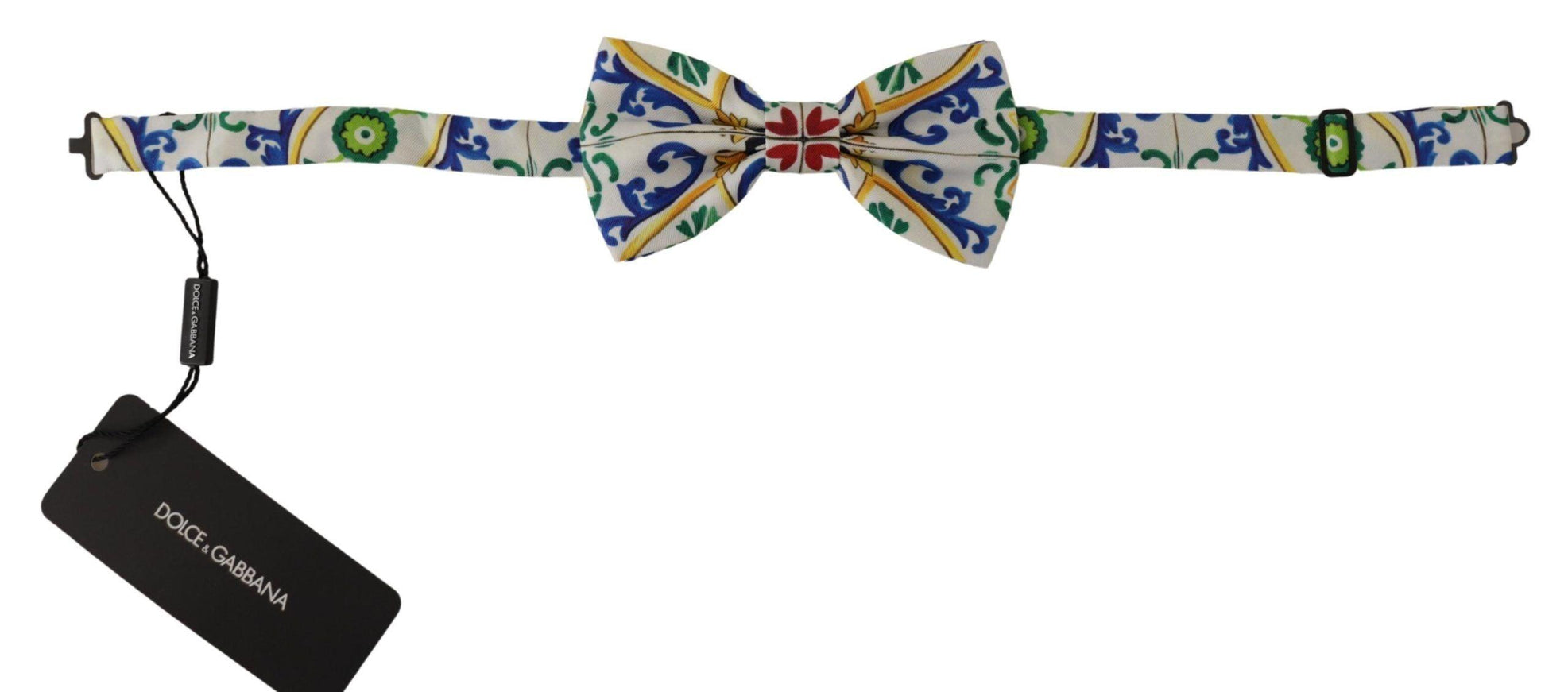 Dolce & Gabbana Multicolor Majolica Print Adjustable Papillon Bow Tie - Ellie Belle