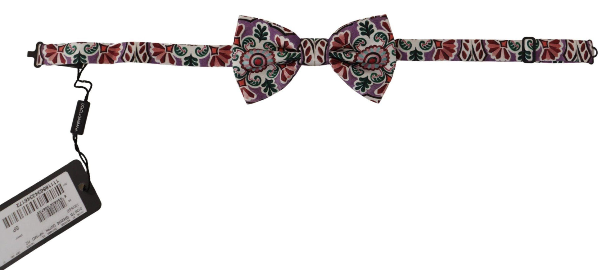 Dolce & Gabbana Multicolor Pattern 100% Silk Neck Papillon Bow Tie - Ellie Belle