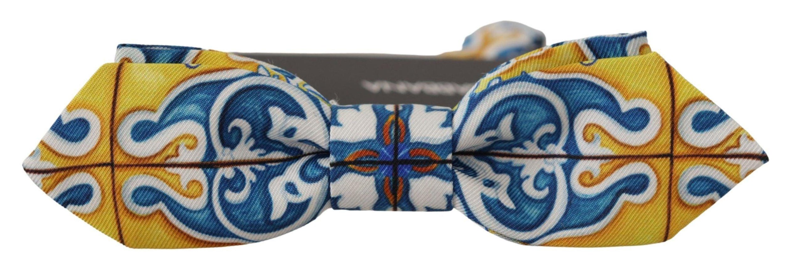 Dolce & Gabbana Multicolor Majolica Print Adjustable Papillon Bow Tie - Ellie Belle