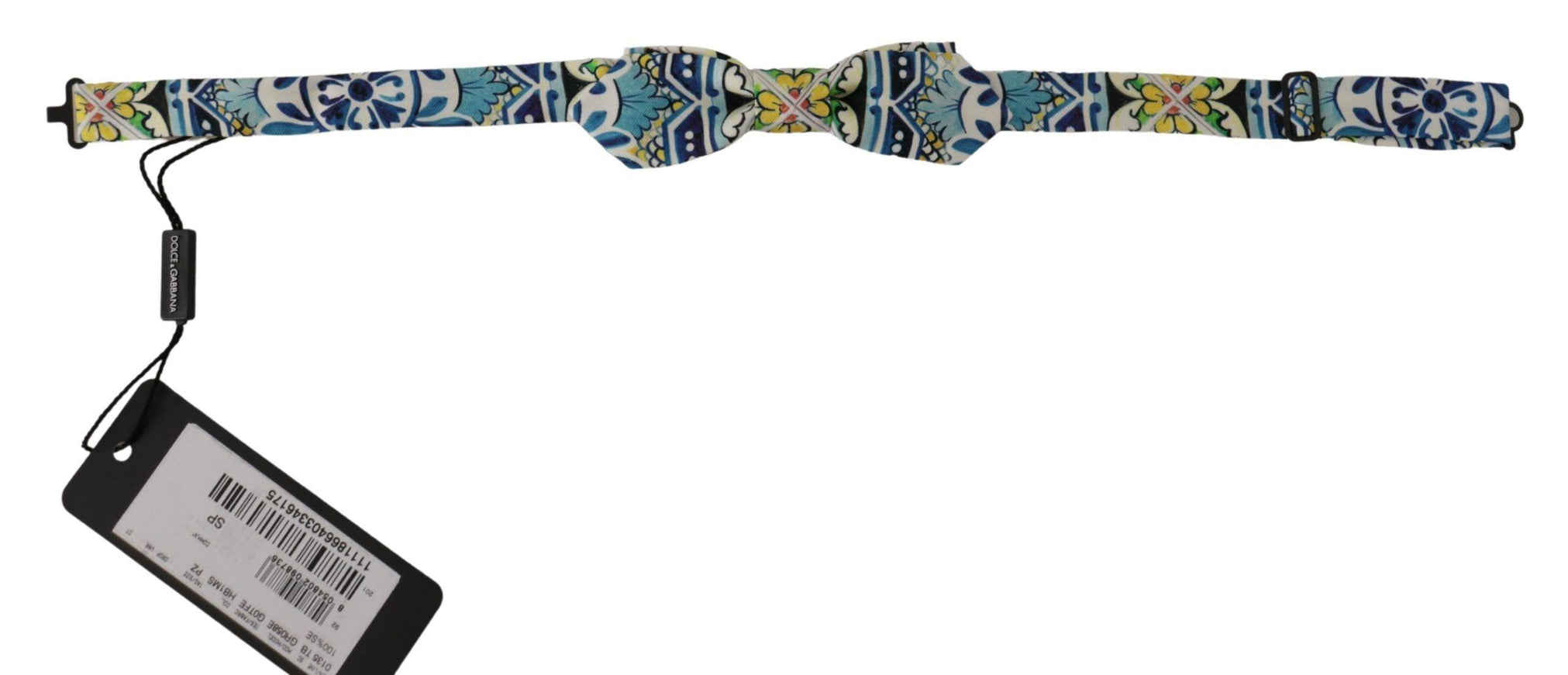 Dolce & Gabbana Multicolor Majolica Print Adjustable Papillon Bow Tie - Ellie Belle