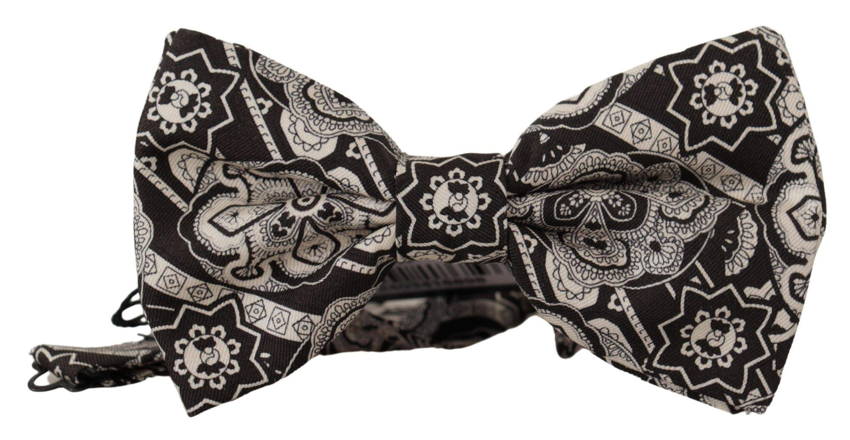 Dolce & Gabbana Black Fantasy Pattern Adjustable Neck Papillon Bow Tie - Ellie Belle