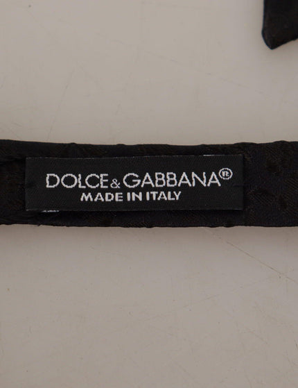 Dolce & Gabbana Black 100% Silk Adjustable Neck Papillon Bow Tie - Ellie Belle