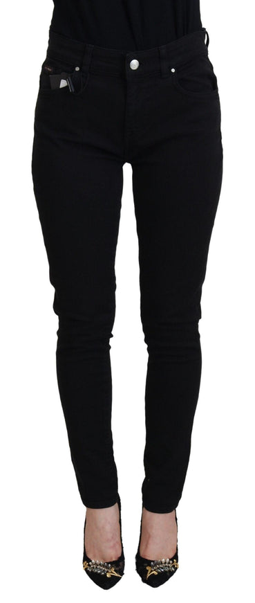 Dolce & Gabbana Black Cotton Skinny Mid Waist Denim Jeans - Ellie Belle