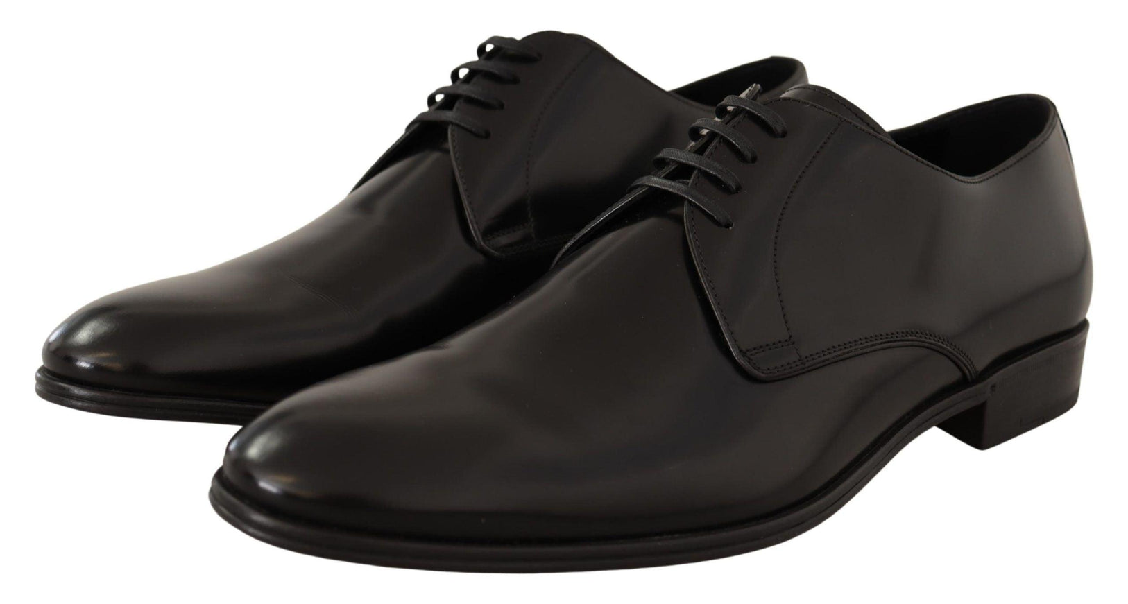 Dolce & Gabbana Black Leather Lace Up Men Dress Derby Shoes - Ellie Belle