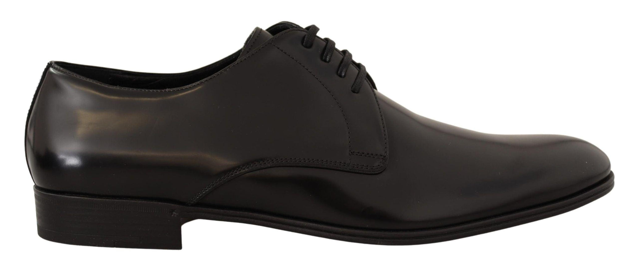 Dolce & Gabbana Black Leather Lace Up Men Dress Derby Shoes - Ellie Belle